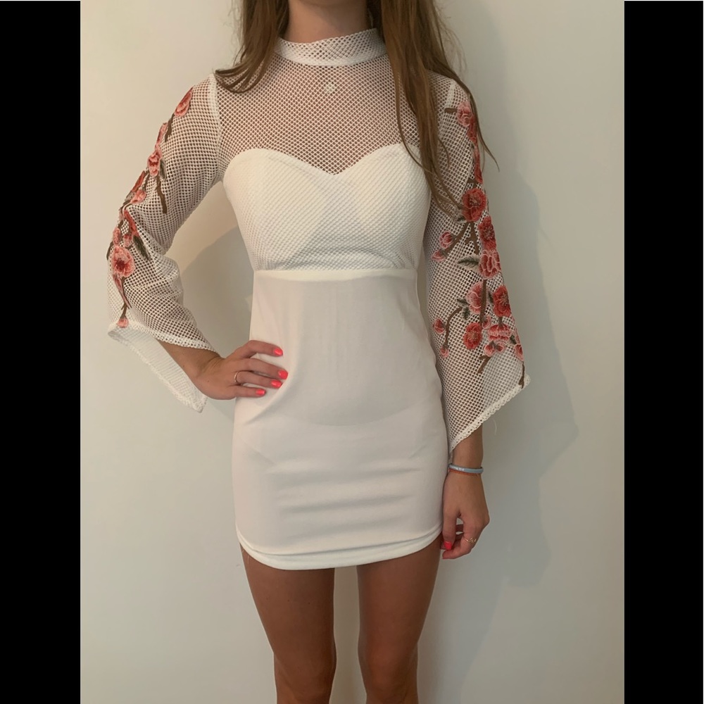 Mesh & Roses Mini Dress